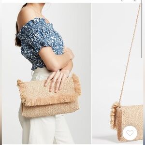 Hat Attack Raffia Clutch with Fringe from Shopbop NWT